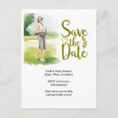 Golf  Bachelorette woman golfer is golfing ポストカード (正面)