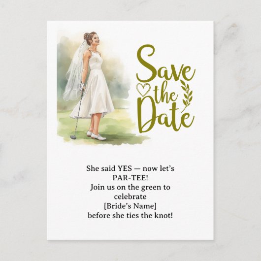 Golf Bachelorette Woman Golfer Is Golfing Postcard ポストカード (正面)