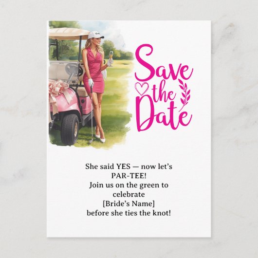 Golf Bachelorette Woman Golfer Is Golfing Postcard ポストカード (正面)