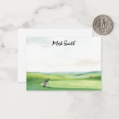 Golf Bag on the Course with Name for Golfer ノートカード (正面/裏面インサイチュ)