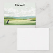 Golf Bag on the Course with Name for Golfer ノートカード (正面/裏面)