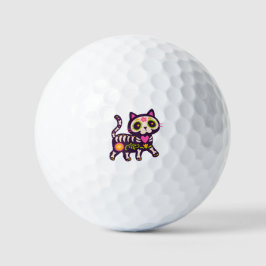 Golf ball, cats decorated with floral motifs ゴルフボール