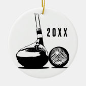 Golf Ball Christmas セラミックオーナメント (正面)