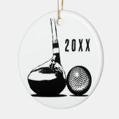 Golf Ball Christmas セラミックオーナメント (左)