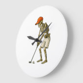 Golf Ball Costume - Pumpkin Skull Golf PWall Clock ラージ壁時計 (傾斜)