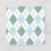 Golf Ball Diamond Print Diaper Raffle Baby Shower エンクロージャーカード (裏面)