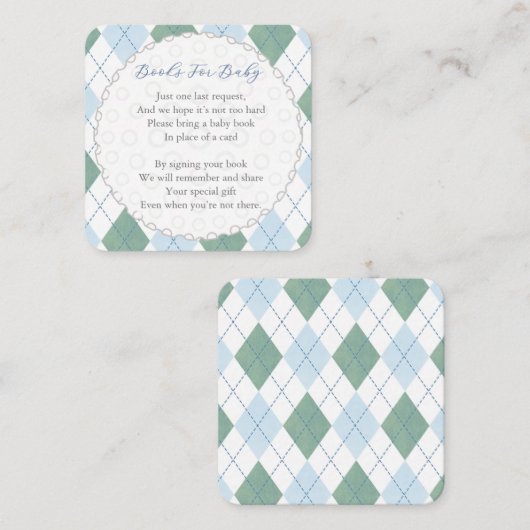 Golf Ball Diamond Print Diaper Raffle Baby Shower エンクロージャーカード (正面/裏面)