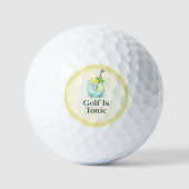 Golf Ball | Golf Is Tonic Lemon Mint Glass Design ゴルフボール (正面)