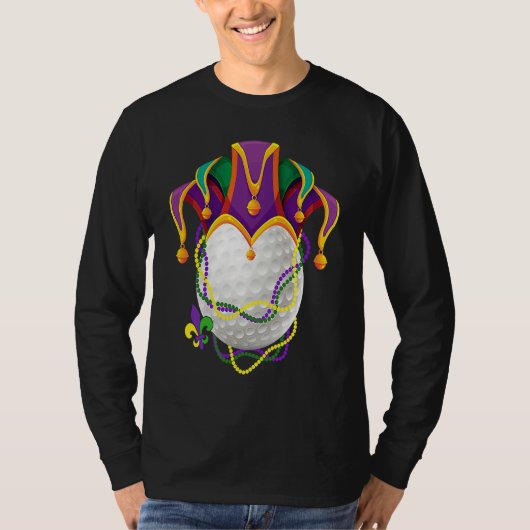 Golf Ball Jester Hat Mardi Gras Parade Beads Mardi Tシャツ (正面)