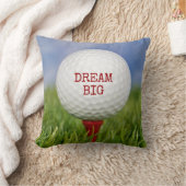 Golf Ball On Red Tee with Quote クッション (ブランケット)