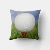 Golf Ball On Red Tee with Quote クッション (裏面)