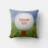 Golf Ball On Red Tee with Quote クッション (正面)