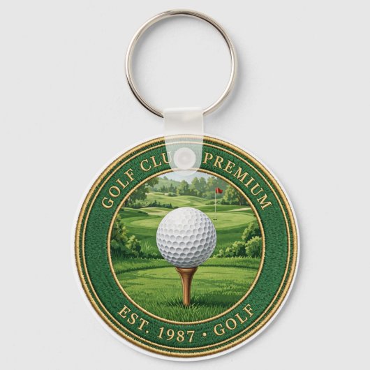 Golf Ball On Tee Premium Keychain キーホルダー (正面)