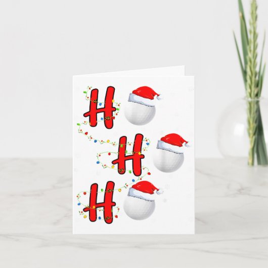Golf Ball Santa Hat Ho Ho Ho Men Women Christmas X カード (正面)