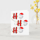 Golf Ball Santa Hat Ho Ho Ho Men Women Christmas X カード (黄色い花)