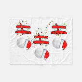 Golf Ball Santa Hat Ho Ho Ho Men Women Christmas X フリースブランケット (正面(横))