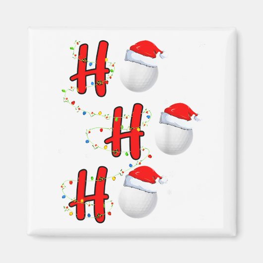 Golf Ball Santa Hat Ho Ho Ho Men Women Christmas X マグネット (正面)