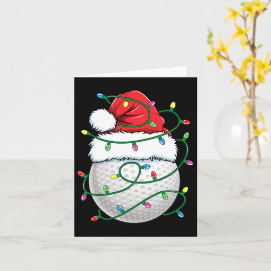 Golf Ball Santa Hat Men Womens Christmas Golfing X カード (黄色い花)