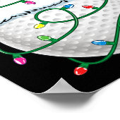 Golf Ball Santa Hat Men Womens Christmas Golfing X ポスター (角)