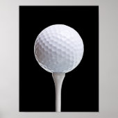 Golf Ball & Tee on Black - Customized Template ポスター (正面)