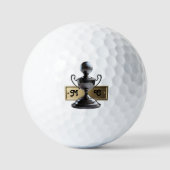 Golf Ball Trophy w/ Engraved Typography Initials  ゴルフボール (正面)