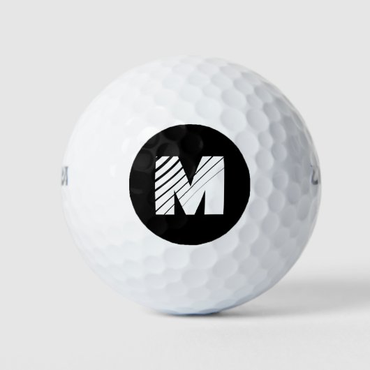 Golf Ball with Black and White Initial Letter Mark ゴルフボール (正面)
