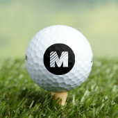 Golf Ball with Black and White Initial Letter Mark ゴルフボール (インサイチュ 木)
