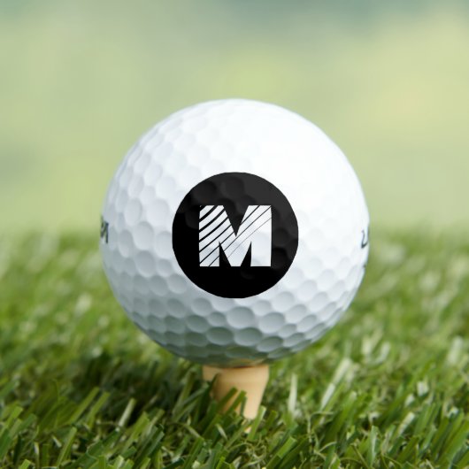 Golf Ball with Black and White Initial Letter Mark ゴルフボール (インサイチュ 木)