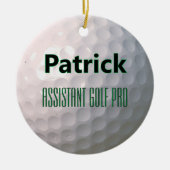Golf Ball with Dimples Personalized Name Title セラミックオーナメント (正面)