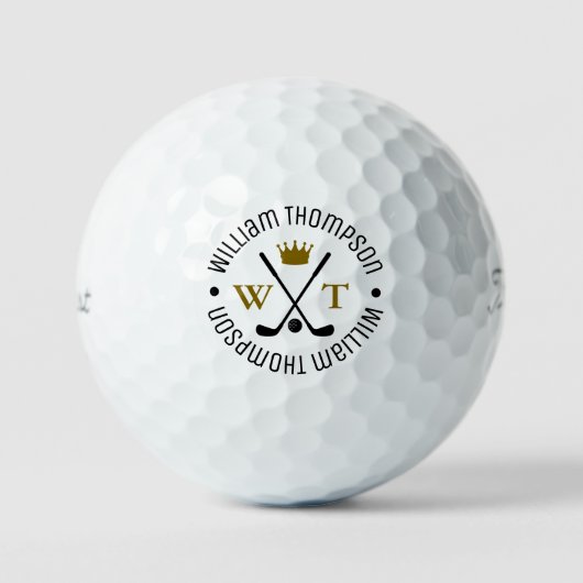Golf Ball with Monogram for King Golfer ゴルフボール (正面)