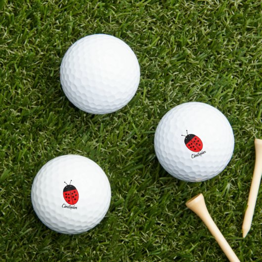 Golf Balls Ladybird Design ゴルフボール (インサイチュ 芝生)