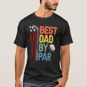 Golf Best Dad By Par Daddy Golfer American Flag Fa Tシャツ (正面)