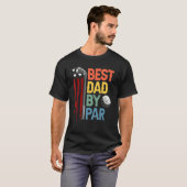 Golf Best Dad By Par Daddy Golfer American Flag Fa Tシャツ (正面フル)