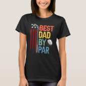 Golf Best Dad By Par Daddy Golfer American Flag Fa Tシャツ (正面)