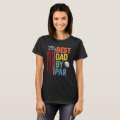 Golf Best Dad By Par Daddy Golfer American Flag Fa Tシャツ (正面フル)
