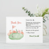 Golf  Birthday Par tee party  サンキューカード (スタンド正面)