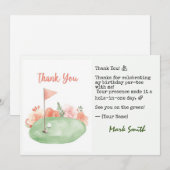 Golf  Birthday Par tee party  サンキューカード (正面/裏面)