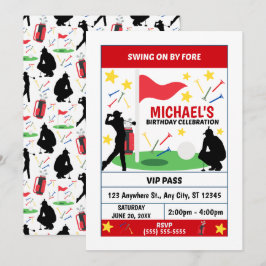 Golf Birthday Party Invitation (Men) 招待状