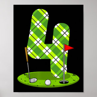 Golf Birthday Shirt For Kids 4th Birthday Party Go ポスター