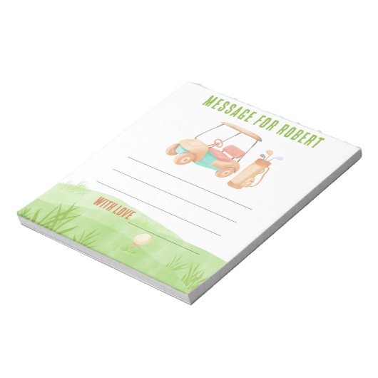 Golf Birthday Time capsule message ノートパッド (回転)