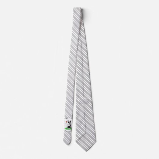 Golf Boston Terrier (black) Cute Dog ネクタイ (裏面)