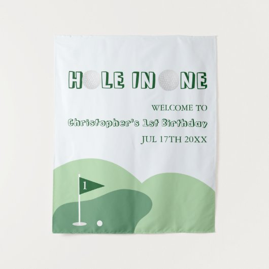 Golf Boy 1st Birthday タペストリー (正面)
