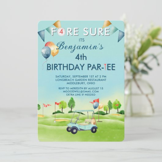 Golf Boy Fourth 4th Birthday Par-Tee   招待状 (スタンド正面)