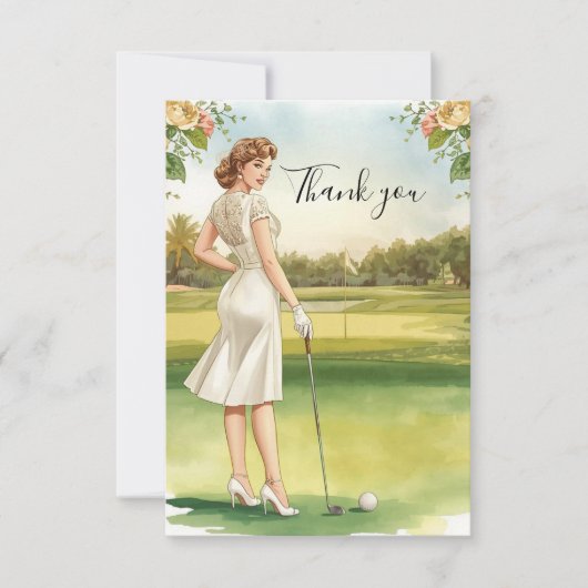 Golf Bridal Shower Thank You Card サンキューカード (正面)