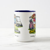 Golf Buddies Besties BFF Fun Personalized Mug ツートーンマグカップ (中央)