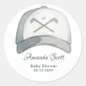 Golf Cap Baby Shower  ラウンドシール (正面)