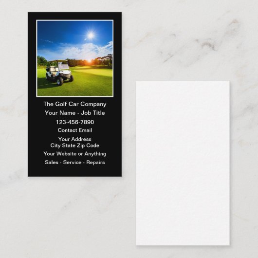 Golf Cart And Golf Car Theme 名刺 (正面/裏面)