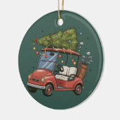 Golf Cart Christmas Tree Golf Lover Gift セラミックオーナメント (左)