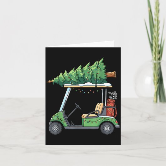 Golf Cart Christmas Tree Lights Funny For Men Wome カード (正面)