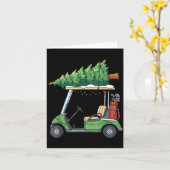 Golf Cart Christmas Tree Lights Funny For Men Wome カード (黄色い花)